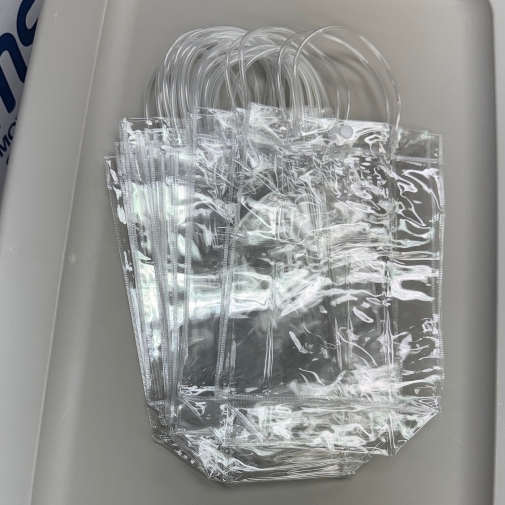 Clear Plastic Gift Bags Set of 6 Large